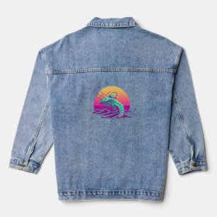 Chaqueta Vaquera Estética de ondas retroonduladas de camarón sinton