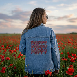 Chaqueta Vaquera Estética Floral Botánica Emblema Vintage Contorno