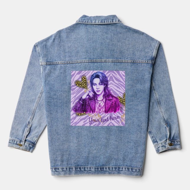 Chaqueta Vaquera estilo de icono editable de k pop (Reverso )