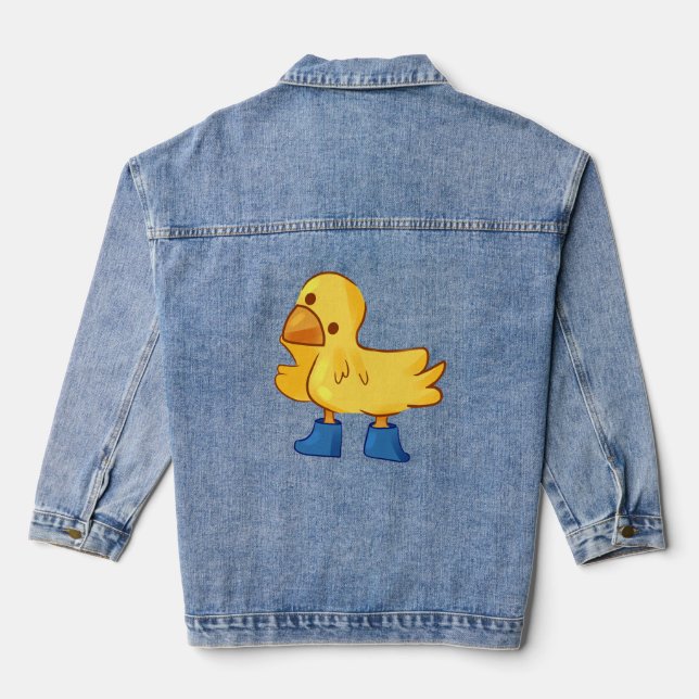 Chaqueta Vaquera Estilo de la caricatura del pato animal (Reverso )