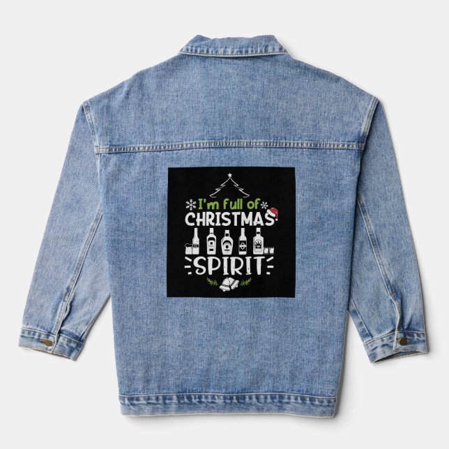 Chaqueta Vaquera Estoy lleno de espíritu Navidad - Navidades bebien (Reverso )