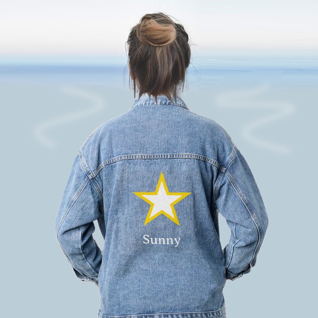 Chaqueta Vaquera Estrella Amarilla Clara Personalizada (Subido por el creador)