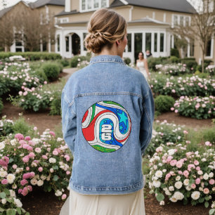 Chaqueta Vaquera Estrella de fútbol veintiséis gráficos de arte pop