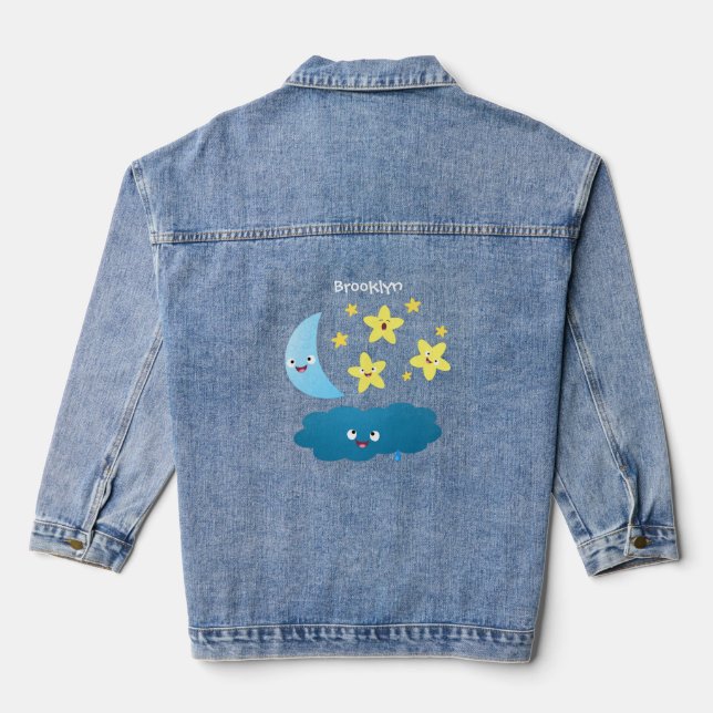 Chaqueta Vaquera Estrellas de canto, personalizado de luna y nube (Reverso )