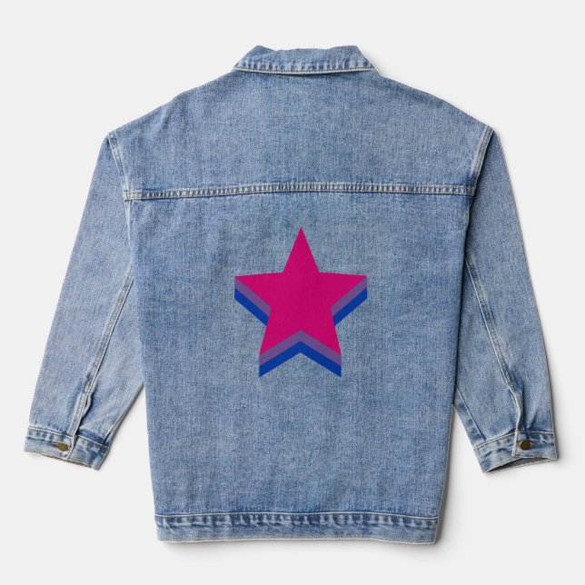 Chaqueta Vaquera Estrellas de orgullo de bisexuales (Reverso )