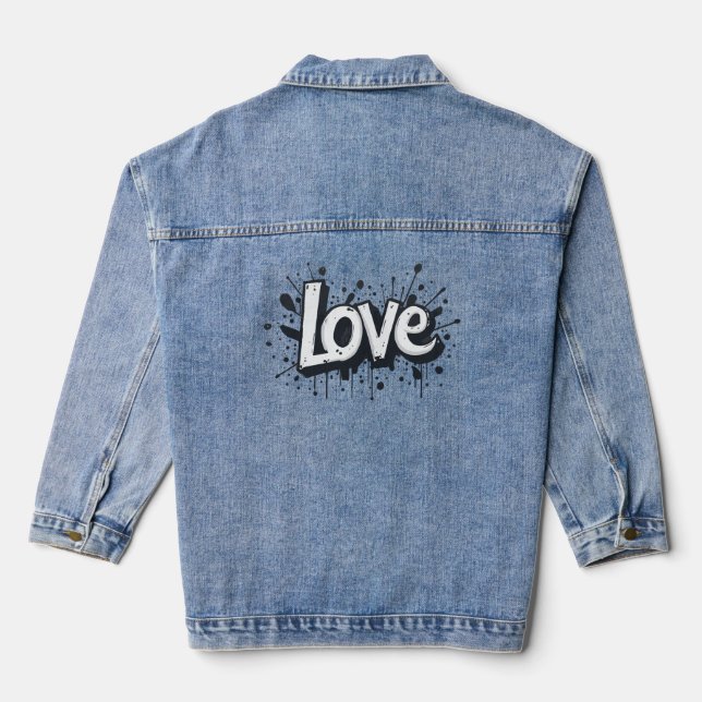 Chaqueta Vaquera Etiqueta de amor monocroma (Reverso )