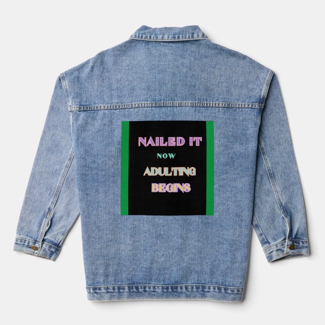 Chaqueta Vaquera Exito de graduación Denim Jacket femenino (Reverso )