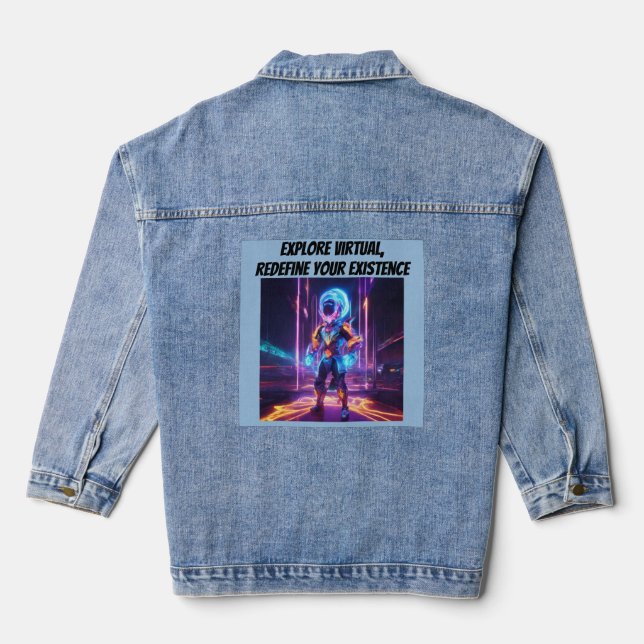 Chaqueta Vaquera Explorar virtual, redefinir su existencia (Reverso )