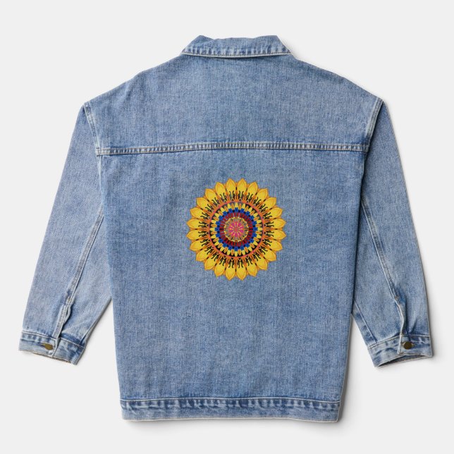 Chaqueta Vaquera Explosión de sol dorado (Reverso )