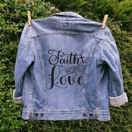 Chaqueta Vaquera Faith Hope Love Christian Cross Girly