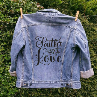 Chaqueta Vaquera Faith Hope Love Christian Cross Girly