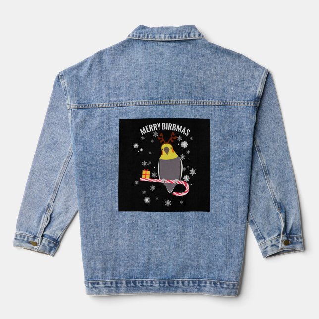 Chaqueta Vaquera Famoso viaje de pájaro de Cockatiel por Navidad (Reverso )