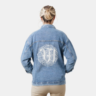 Chaqueta Vaquera Fancy Victorian Calligraphy Monograma W Mujeres