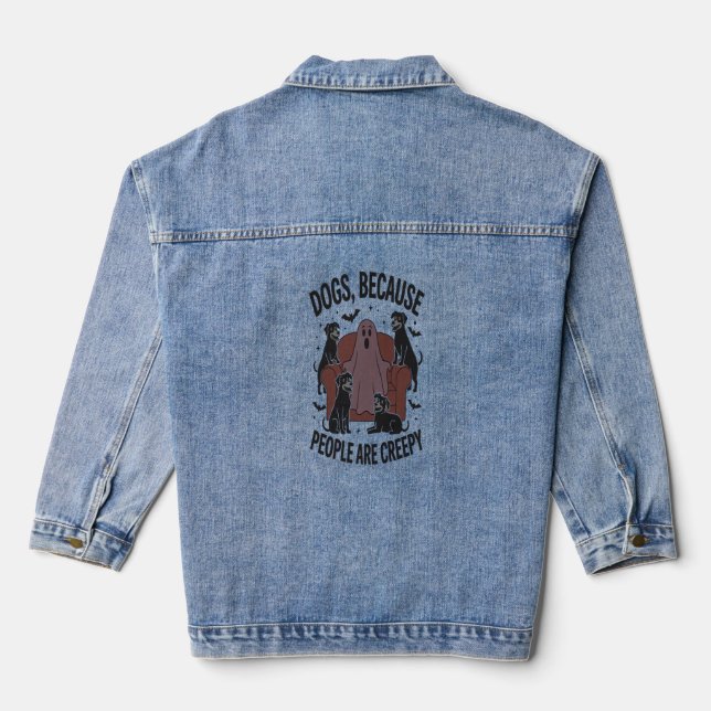 Chaqueta Vaquera Fantasma de perro de Halloween Fantasma 2 (Reverso )