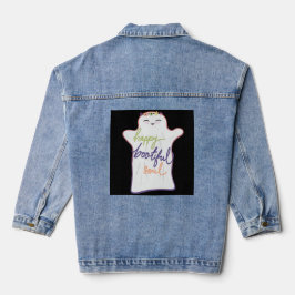 Chaqueta Vaquera Fantasma Personalizado colorido con texto