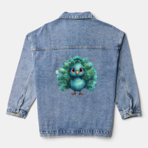 Chaqueta Vaquera Fantástico pavo real azul adorable