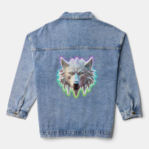Chaqueta Vaquera Fantasy Cabeza de Lobo Blanco