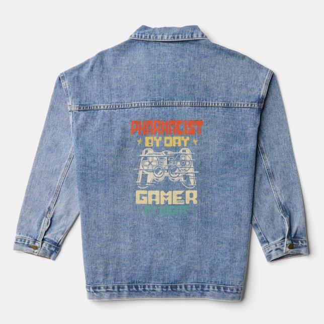 Chaqueta Vaquera Farmacéutico Por Jugador De Día Por Videojuego De  (Reverso )
