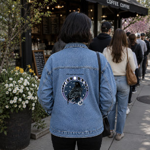 Chaqueta Vaquera Fases de la Luna del Cuervo Místico Cielo Nocturno