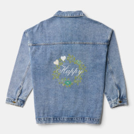 Chaqueta Vaquera Feliz - Corona Romántica con dos Corazones
