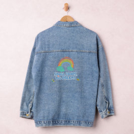 Chaqueta Vaquera Feliz día de los niños Manos pequeñas, grandes sue