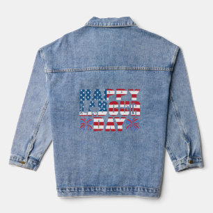 Chaqueta Vaquera Feliz Día del Trabajo Regalo Bandera Americana