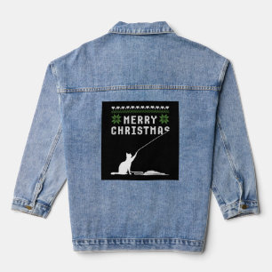Chaqueta Vaquera Feliz gato navideño suéter feo