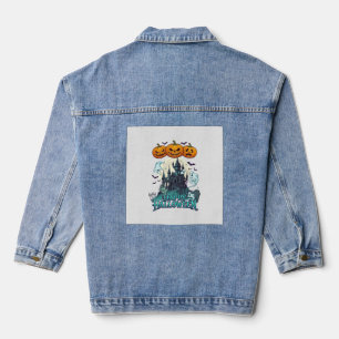 Chaqueta Vaquera Feliz Halloween Castillo Embrujado Calabazas Fanta