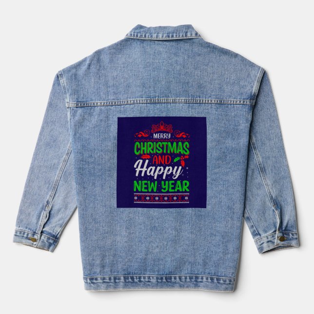 Chaqueta Vaquera Feliz Navidad Y Feliz Año Nuevo-61064 (Reverso )