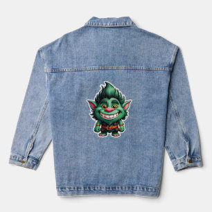 Chaqueta Vaquera Feliz Pequeño Troll Chibi ilustracion Larga Manga