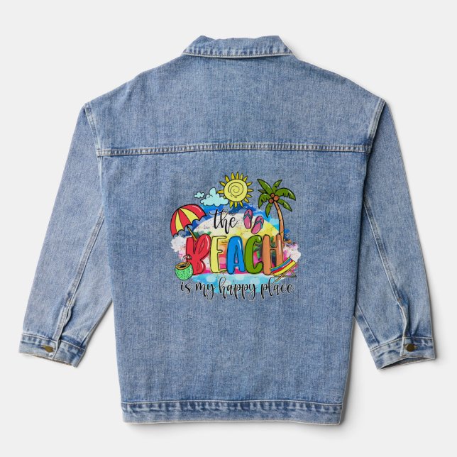 Chaqueta Vaquera Feliz verano Tropical Beach Summer Vibes Vacay (Reverso )