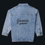 Chaqueta Vaquera Fiancée Denim Jacket black<br><div class="desc">Esta chaqueta de jean super tierna y de moda tiene novia tachada y prometida escrita,  lo que lo hace perfecto para el recién involucrado chica.</div>