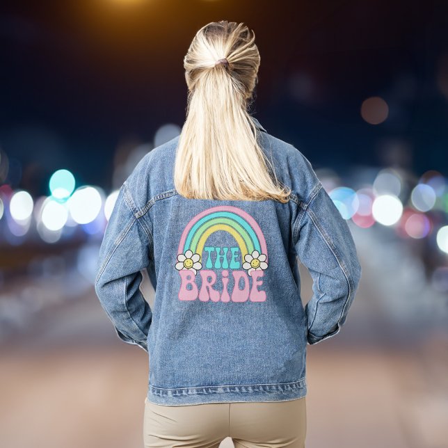 Chaqueta Vaquera Fiesta de Bachelorette Cute Bride Retro Hippie (Celebrate your last fling before the ring in style & add some flair to your bachelorette party look)