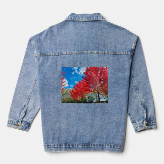Chaqueta Vaquera Flagrantes hojas de árboles rojos en otoño