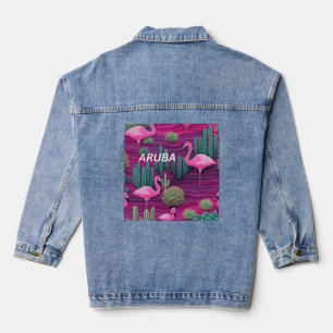 Chaqueta Vaquera flamencos rosados de Aruba