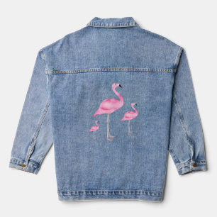 Chaqueta Vaquera Flamencos Tropicales Rosados Lindos