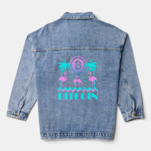 Chaqueta Vaquera Flamingo Bitcoin Crypto Retro 80