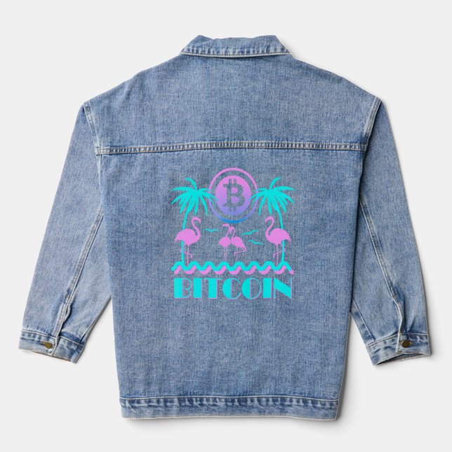 Chaqueta Vaquera Flamingo Bitcoin Crypto Retro 80 (Reverso )