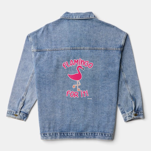 Chaqueta Vaquera Flamingo por It Tropical Pink Bird Motto (Reverso )