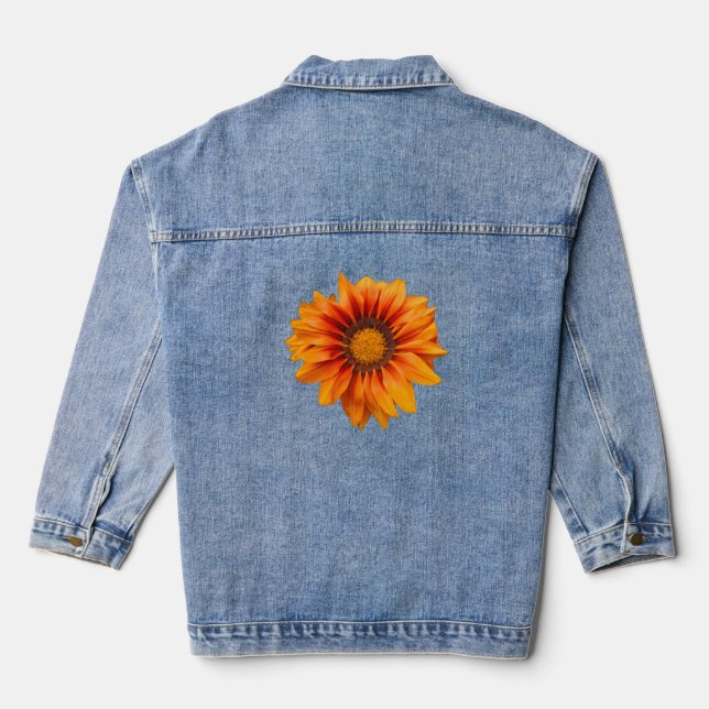 Chaqueta Vaquera Flor cortada con gradiente naranja amarillo brilla (Reverso )