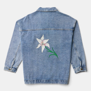 Chaqueta Vaquera Flor de Lirio Blanco