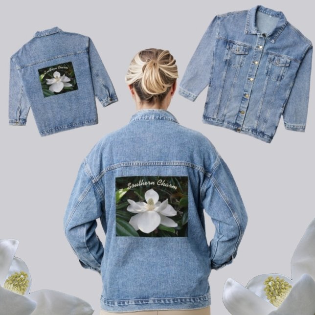 Chaqueta Vaquera Flor de Magnolia blanca Encanto sur (Subido por el creador)