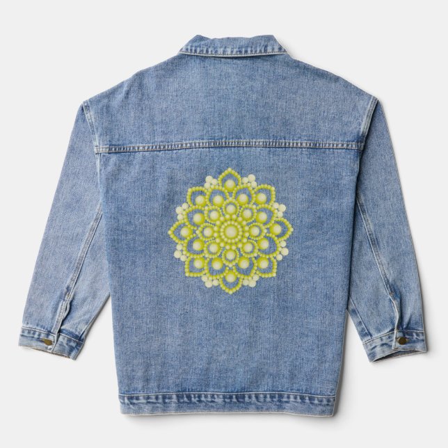 Chaqueta Vaquera Flor de Mandala amarilla (Reverso )