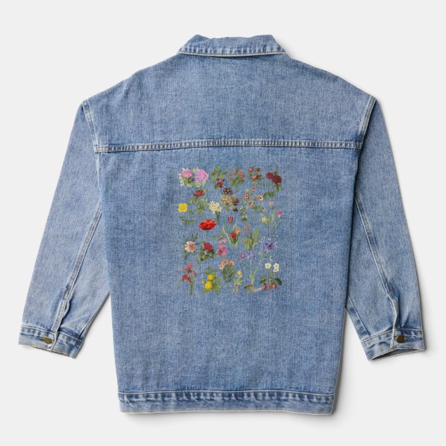 Chaqueta Vaquera Flor Inspirada Planta Botánica Floral Ch (Reverso )