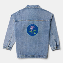 Chaqueta Vaquera Flor iridiscente de moda, Círculo azul profundo, n