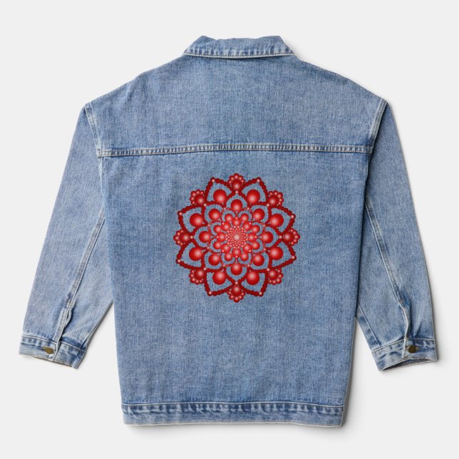 Chaqueta Vaquera Flor Red Dot Mandala (Reverso )