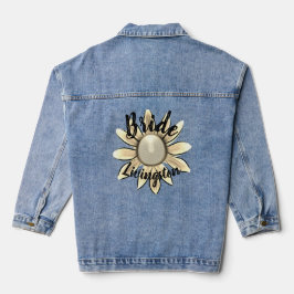 Chaqueta Vaquera Floral Golden Daisy Bride Boda Regalo