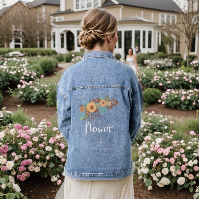 Chaqueta Vaquera Floral moderna de Boho (Reverso Boda)