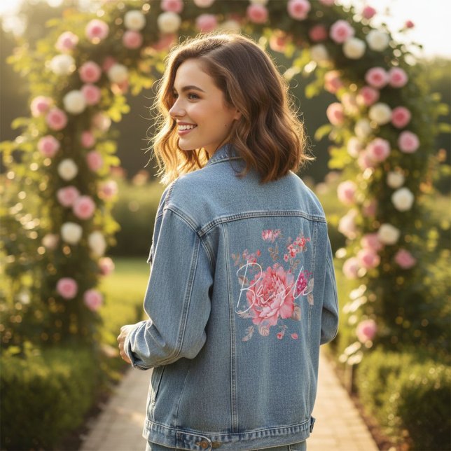 Chaqueta Vaquera Floral Pink Bride Denim Jacket (Subido por el creador)