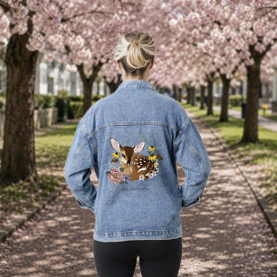 Chaqueta Vaquera Florecillas Lindas Ciervo Cielo Bebé Ciervo Bosque